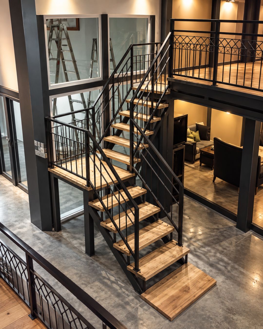 Steel staircase