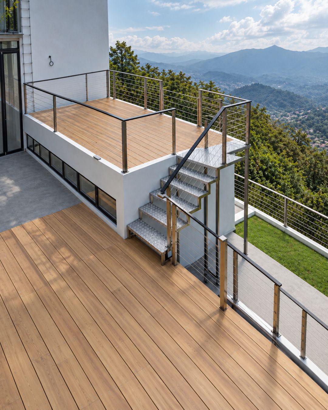 Terrace · railing and access steps